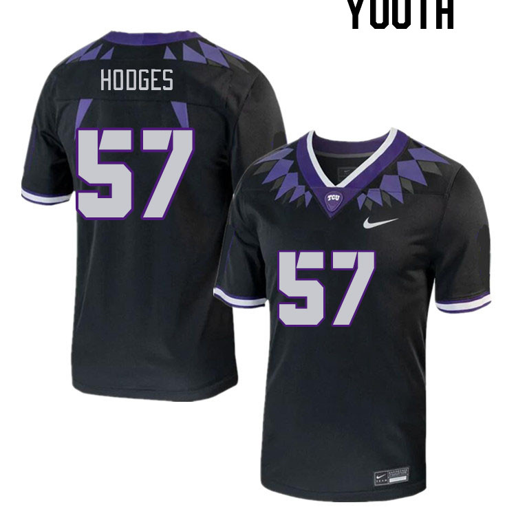 Youth #57 Johnny Hodges TCU Horned Frogs 2023 College Footbal Jerseys Stitched-Black - Click Image to Close